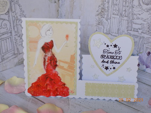 Fashion Lady in Red Dress Card