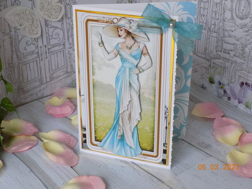 Art Deco Day Out Lady Greeting Card