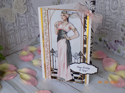 Art Deco Party Girl Lady Greeting Card